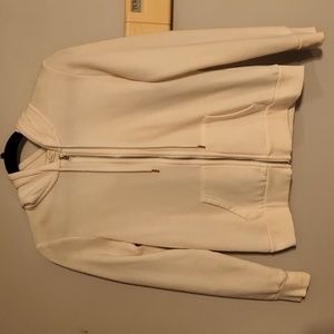 All white small forever 21 zip up hoodie